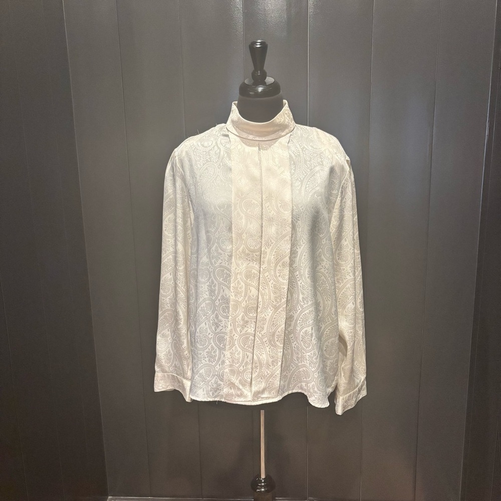 Lindsey Blake Vintage Victorian Edwardian Pleated high neck blouse. Rare